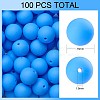 100Pcs Silicone Beads Round Rubber Bead 15MM Loose Spacer Beads for DIY Supplies Jewelry Keychain Making JX446A-1
