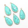 Synthetic Turquoise Pendants G-S221-18G-2