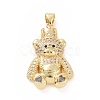 Brass Cubic Zirconia Pendants ZIRC-K089-15G-01-1