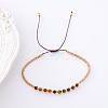 2mm Faceted Natural Tiger Eye Beaded Braided Adjustable Bracelets for Women PF2854-10-1