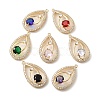 Brass with K9 Glass & Rhinestone Pendants KK-C024-44KCG-1
