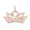 Crown Golden Plated Alloy Rhinestone Big Pendants RB-J548-01G-A-2