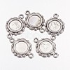 Tibetan Style Link Cabochon Bezel Settings TIBEP-0578-S-FF-2