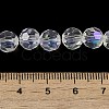 Electroplate Transparent Glass Beads Strands EGLA-A035-T8mm-L19-4