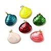 Brass Enamel Pendants KK-I378-12G-B-1