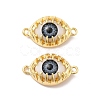 Evil Eye Resin Brass Connector Charms RESI-E026-01G-M-3