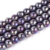 Electroplate Opaque Glass Beads Strands GLAA-T032-P8mm-AB15-1