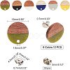 Transparent Resin & Walnut Wood Stud Earring Findings MAK-FH0001-11-5