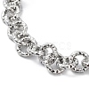 Non-Tarnish 304 Stainless Steel Textured Rolo Chain Bracelet BJEW-K226-02P-2