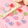 16Pcs 8 Colors Drusy Heart Resin Rhinestone Beads RESI-YW0006-24-4
