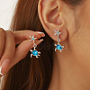 Alloy Rhinestone Dangle Styd Earrings FS-WG4B530-01-2