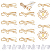 BENECREAT 10Pcs Brass Bowknot Stud Earring Findings KK-BC0011-06-1