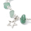 Natural Mixed Gemstone Chip & Iron Beaded Stretch Bracelets BJEW-JB09778-4