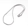 Non-Tarnish 304 Stainless Steel Snake Chain Necklaces NJEW-F195-02B-P-2