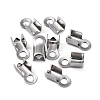 Tarnish Resistant 304 Stainless Steel Fold Over Crimp Cord Ends X-STAS-M009-01B-4