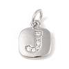 Rack Plating Brass Micro Pave CLear Cubic Zirconia Charms KK-E110-14P-J-1