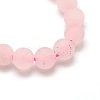 Frosted Natural Rose Quartz Round Bead Strands G-M064-8mm-09-2