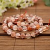 Natural Hematoid Quartz/Fire Quartz Round Beads Strands G-N0078-8mm-06-2