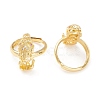 Brass Cubic Zirconia Adjustable Ring Components KK-K266-09G-2