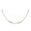 Natural Pearl Rice Beaded Necklaces with 304 Stainless Steel Paperclip Chains NJEW-JN05977-02-2