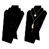 Bust Velvet Cover with Cardboard Paper Necklace Display Stands NDIS-WH0010-15-1