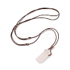 Natural Rose Quartz Nugget Pendant Necklace with Waxed Cord for Women NJEW-F306-01G-2