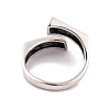 925 Sterling Silver Rectangle Cuff Open Rings for Women Men RJEW-P105-03S-3