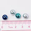 Carribean Blue Mix Pearlized Glass Pearl Beads HY-X006-8mm-03-4