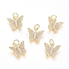 Brass Micro Pave Cubic Zirconia Pendants X-ZIRC-G166-30G-1