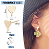 8 Pairs Brass Heart Stud Earring Findings KK-BC0011-79-2