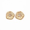 Brass Micro Pave Clear Cubic Zirconia Charms KK-S356-732-1