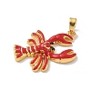 Brass Enamel Pendants KK-Z124-01G-03-2