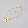 Valentine's Day Brass Textured Heart Pendant Cable Chain Necklaces for Women NJEW-WH0020-86B-2