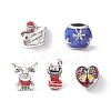 Christmas Theme Alloy Enamel European Beads MPDL-Q213-22P-5