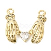 Brass Clear Cubic Zirconia Pendants KK-H267-033G-1