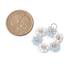 Flower Glass Seed Beads Pendants PALLOY-JF02979-2