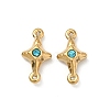 304 Stainless Steel Aquamarine Rhinestone Connector Charms STAS-L308-03A-G-1
