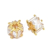 Brass Pave Clear Cubic Zirconia Beads CU-CBA6A75-07G-2