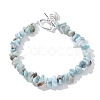 Natural Larimar Beaded Bracelets BJEW-JB02681-01-4