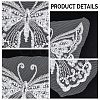 1Pc 3D Butterfly Polyester Computerized Embroidery Appliques for Wedding Dress DIY-GF0006-64-4
