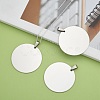 Non-Tarnish 201 Stainless Steel Flat Round Mirror Polished Finish Stamping Blank Tag Pendants STAS-S030-10-5