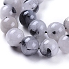 Natural Tourmalinated Quartz/Black Rutilated Quartz Beads Strands G-E558-04-10mm-3