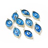 Handmade Horse Eye Evil Eye Lampwork Links Connectors LAMP-P057-07G-4