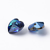 Heart Electroplated Glass Charms EGLA-N006-012-4