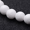 Natural White Jade Round Beaded Stretch Bracelets BJEW-F202-06-2