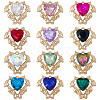24Pcs 12 Colors Alloy Glass Cabochons FIND-SC0021-57-1