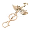 Dragon Alloy Rhinestone Pendant Keychains KEYC-G065-01B-2