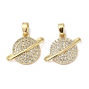 Brass Micro Pave Cubic Zirconia Pendants KK-U045-12G-1