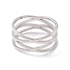 Non-Tarnish Criss Cross 304 Stainless Steel Finger Ring for Women  RJEW-B035-03P-3