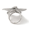 Non-Tarnish 304 Stainless Steel Starfish Open Cuff Rings for Women RJEW-Z053-10P-3